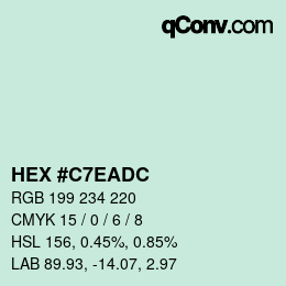 Color code: HEX #C7EADC | qconv.com