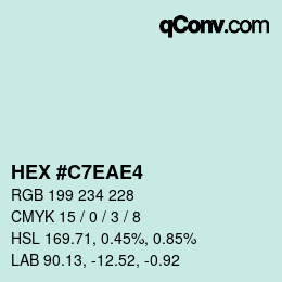 Color code: HEX #C7EAE4 | qconv.com