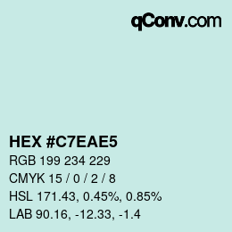 Color code: HEX #C7EAE5 | qconv.com