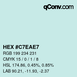 Color code: HEX #C7EAE7 | qconv.com