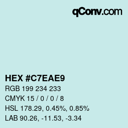 Color code: HEX #C7EAE9 | qconv.com