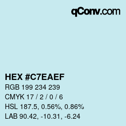 Color code: HEX #C7EAEF | qconv.com
