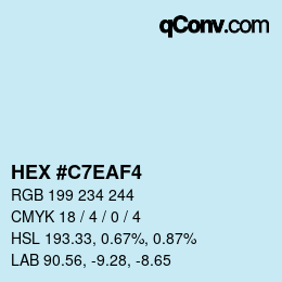 Color code: HEX #C7EAF4 | qconv.com