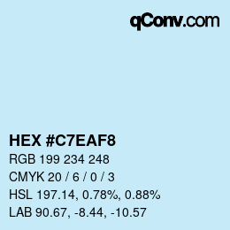 Color code: HEX #C7EAF8 | qconv.com
