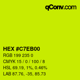 Color code: HEX #C7EB00 | qconv.com