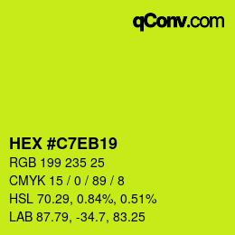 Color code: HEX #C7EB19 | qconv.com