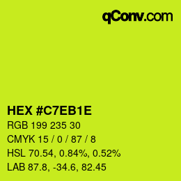 Código de color: HEX #C7EB1E | qconv.com