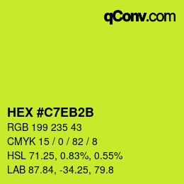 カラーコード: HEX #C7EB2B | qconv.com