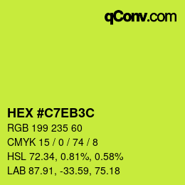 Farbcode: HEX #C7EB3C | qconv.com