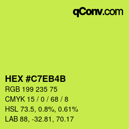 Color code: HEX #C7EB4B | qconv.com