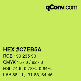 カラーコード: HEX #C7EB5A | qconv.com