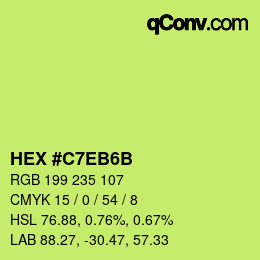 Color code: HEX #C7EB6B | qconv.com