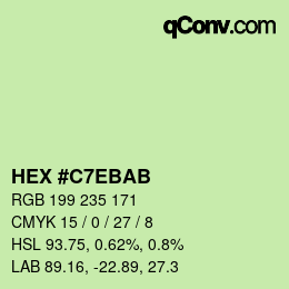 Color code: HEX #C7EBAB | qconv.com