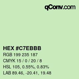 Color code: HEX #C7EBBB | qconv.com