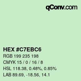 Color code: HEX #C7EBC6 | qconv.com