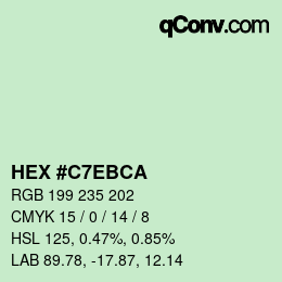 Color code: HEX #C7EBCA | qconv.com