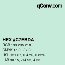 Color code: HEX #C7EBDA | qconv.com