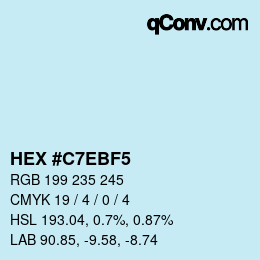 Color code: HEX #C7EBF5 | qconv.com
