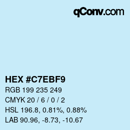 Color code: HEX #C7EBF9 | qconv.com