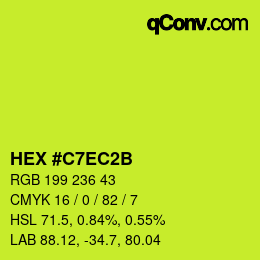 カラーコード: HEX #C7EC2B | qconv.com