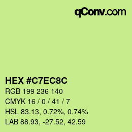カラーコード: HEX #C7EC8C | qconv.com