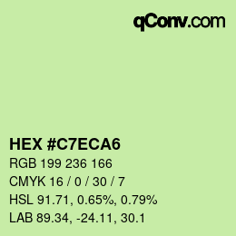 カラーコード: HEX #C7ECA6 | qconv.com