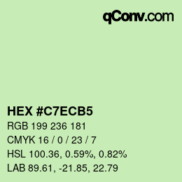 Color code: HEX #C7ECB5 | qconv.com