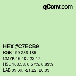 Color code: HEX #C7ECB9 | qconv.com