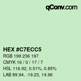 Color code: HEX #C7ECC5 | qconv.com