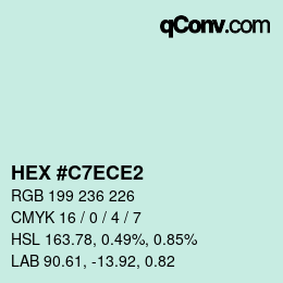 カラーコード: HEX #C7ECE2 | qconv.com