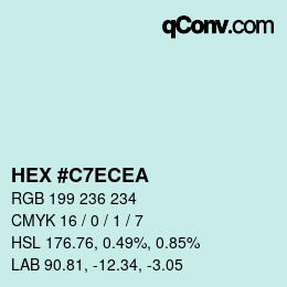 Color code: HEX #C7ECEA | qconv.com