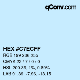 Color code: HEX #C7ECFF | qconv.com