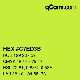 Código de color: HEX #C7ED3B | qconv.com