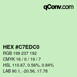カラーコード: HEX #C7EDC0 | qconv.com