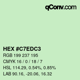 Color code: HEX #C7EDC3 | qconv.com