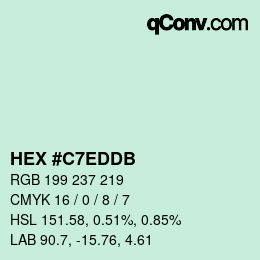 カラーコード: HEX #C7EDDB | qconv.com