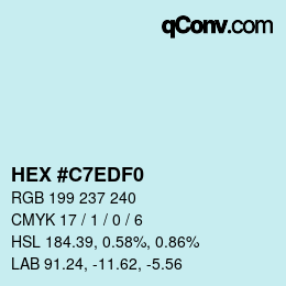 Color code: HEX #C7EDF0 | qconv.com