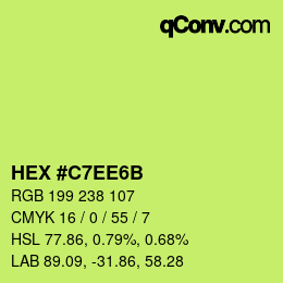 カラーコード: HEX #C7EE6B | qconv.com