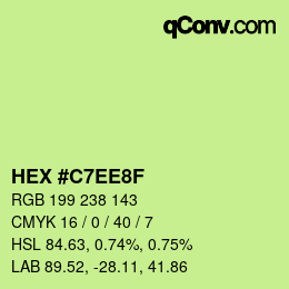 Color code: HEX #C7EE8F | qconv.com