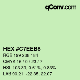 カラーコード: HEX #C7EEB8 | qconv.com