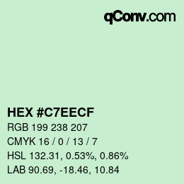 Color code: HEX #C7EECF | qconv.com