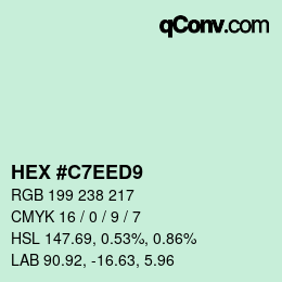 Color code: HEX #C7EED9 | qconv.com