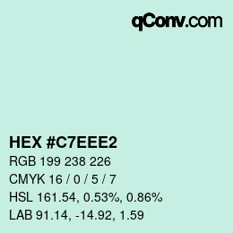 カラーコード: HEX #C7EEE2 | qconv.com