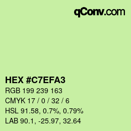 Color code: HEX #C7EFA3 | qconv.com
