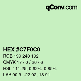 Color code: HEX #C7F0C0 | qconv.com