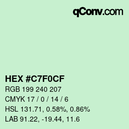 Color code: HEX #C7F0CF | qconv.com