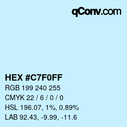 Color code: HEX #C7F0FF | qconv.com