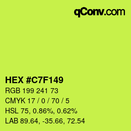 Color code: HEX #C7F149 | qconv.com