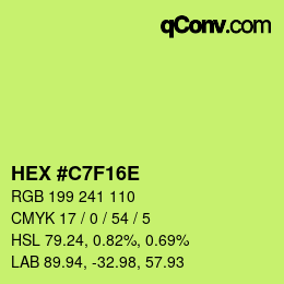 Color code: HEX #C7F16E | qconv.com