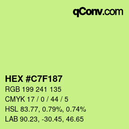 Color code: HEX #C7F187 | qconv.com